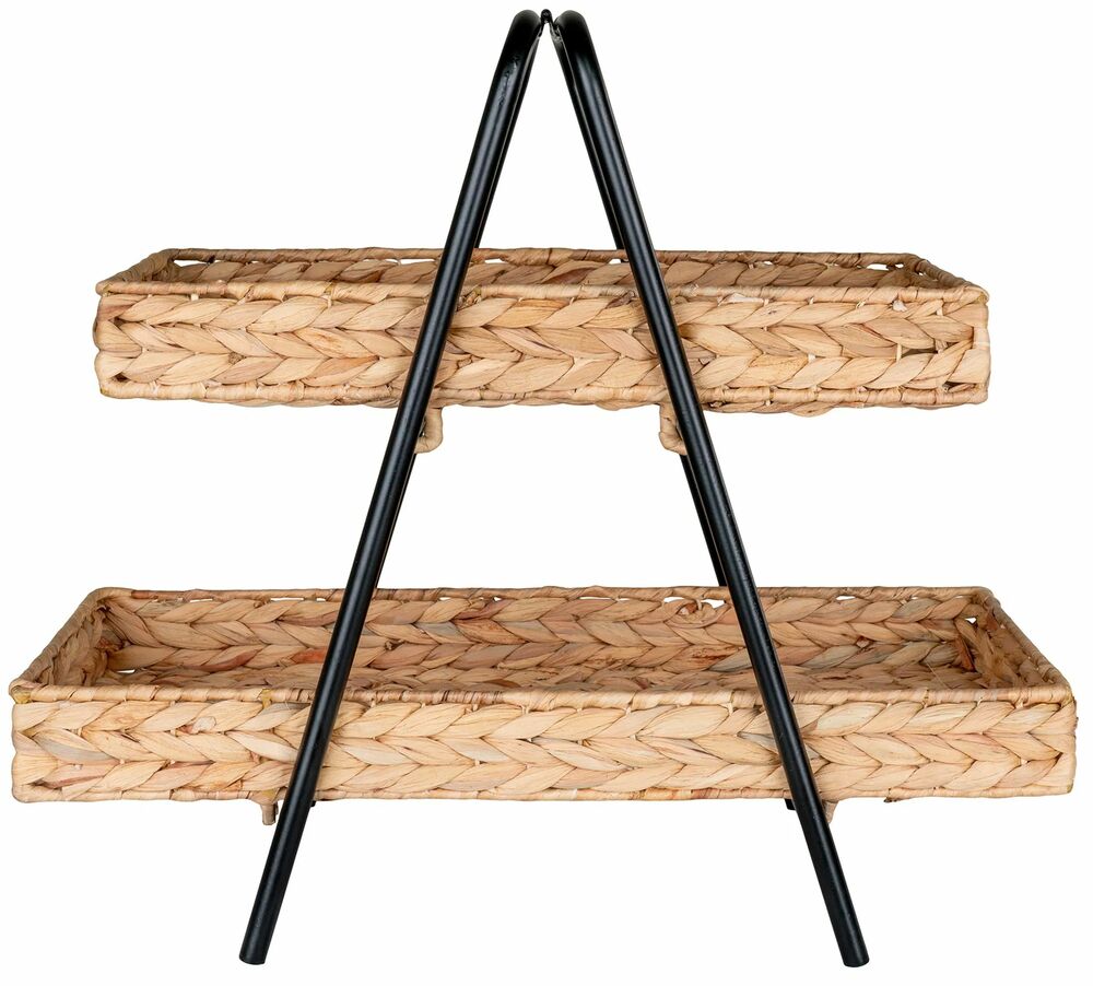 SELSEY Stojak z dwoma koszykami Alfaro na metalowym stelażu