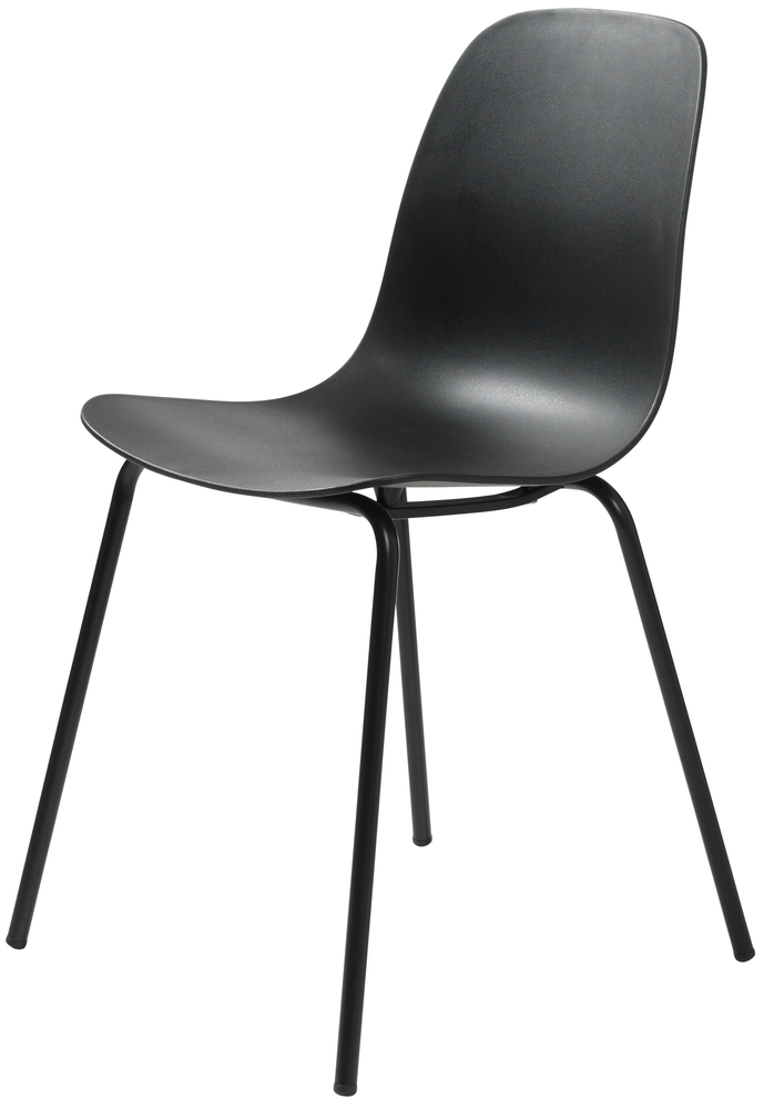 SELSEY Krzesło Whitby na metalowej podstawie czarne