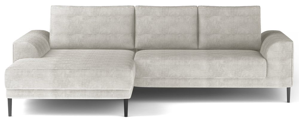 SELSEY Narożnik z funkcją spania Capitol L-kształtny z pojemnikiem jasnobeżowy sztruks lewostronny