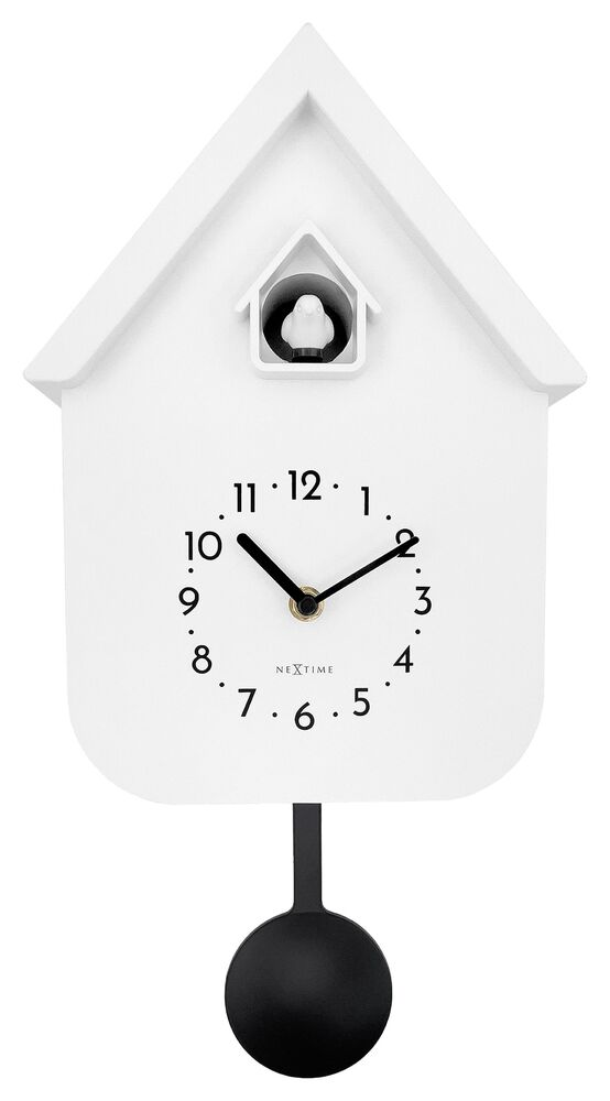 SELSEY Zegar ścienny z kukułką Twitter biały