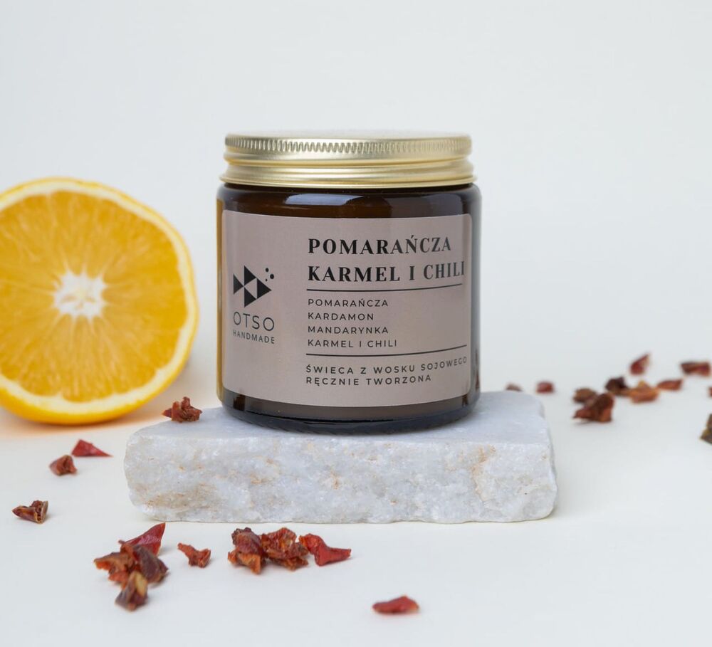 SELSEY Świeca sojowa zapachowa Pomarańcza, karmel i chilli 120 ml