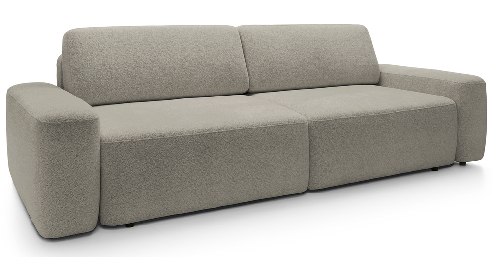 SELSEY Kanapa rozkładana trzyosobowa Baleo z pojemnikiem szarobeżowa szenil