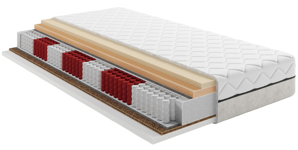 SELSEY Materac kieszeniowy multipocket 100x200 cm Oppal z pianką visco i kokosem dwustronny