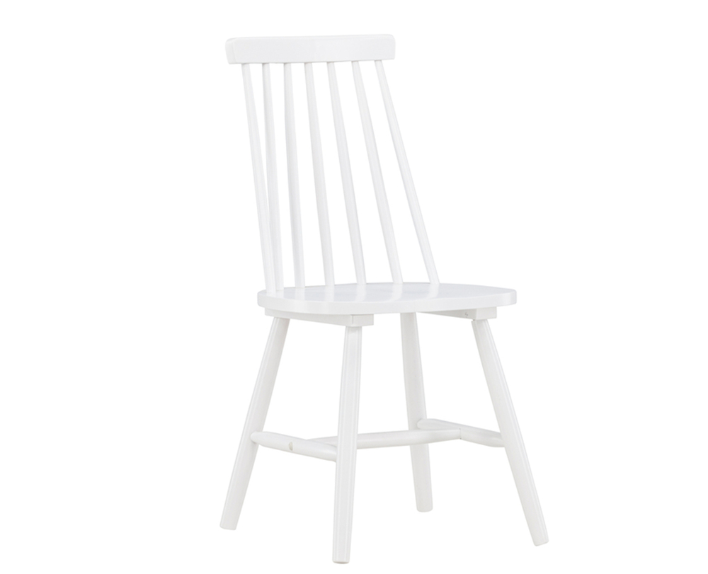SELSEY Krzesło drewniane Mowelly patyczak zwężane oparcie białe