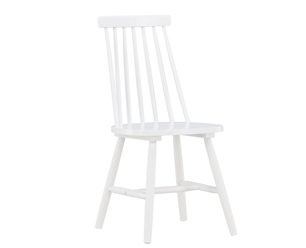 SELSEY Krzesło drewniane Mowelly patyczak zwężane oparcie białe