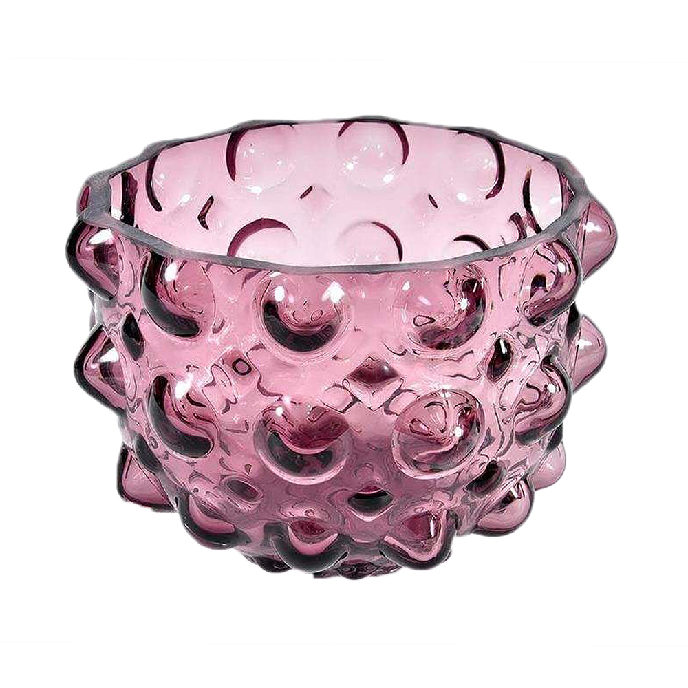 SELSEY Świecznik szklany Primten wrzosowy średnica 22 cm