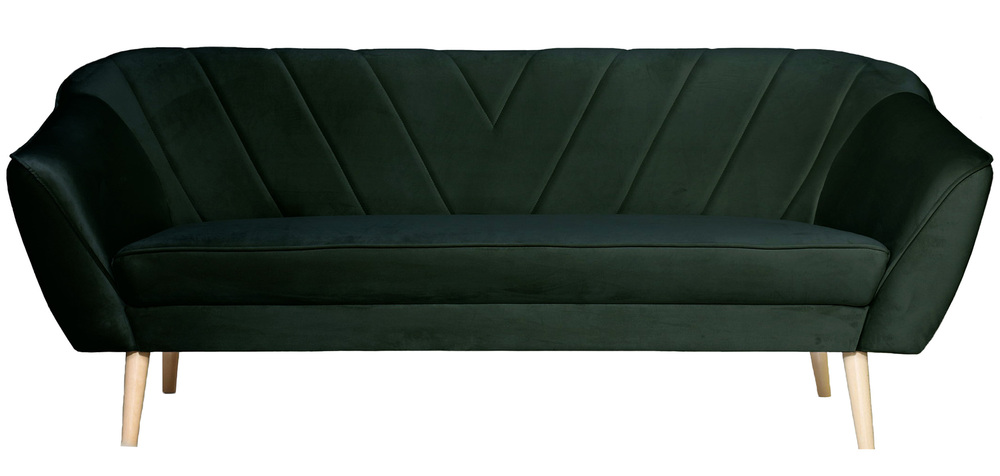 SELSEY Sofa trzyosobowa Voltana butelkowa zieleń welur