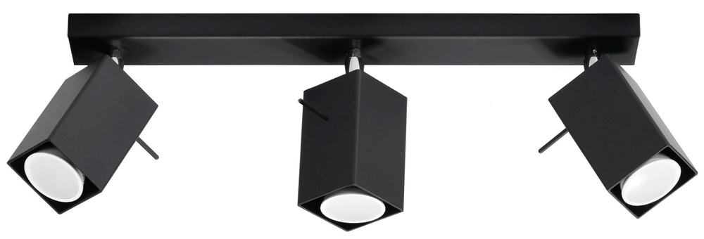 SELSEY Plafon sufitowy Gerra x3 na prostokątnej podsufitce czarny