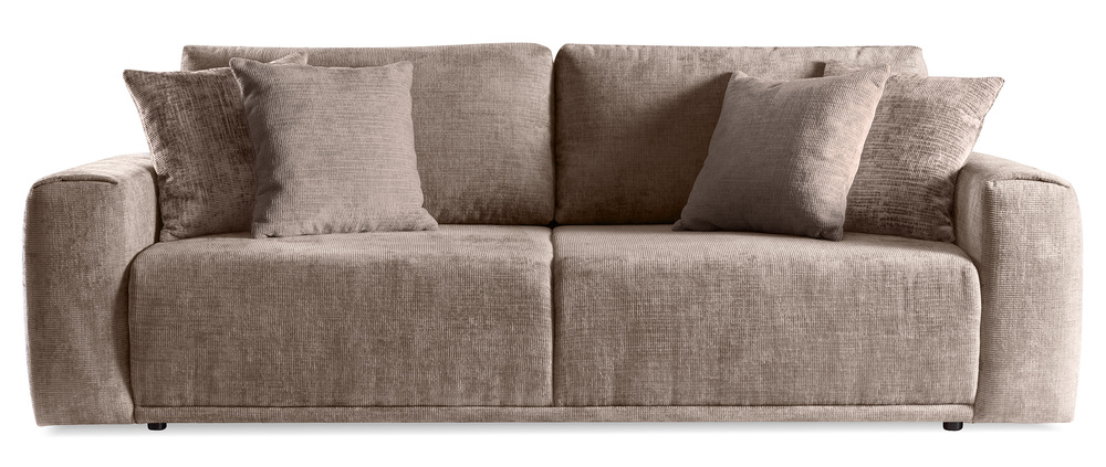 SELSEY Kanapa rozkładana trzyosobowa Alcamo z pojemnikiem ciemnobeżowa szenil