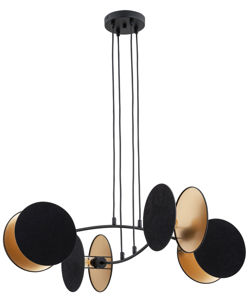 SELSEY Lampa wisząca Soliess czarno-złota x4