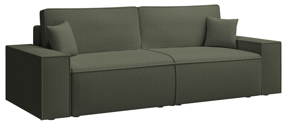 SELSEY Kanapa rozkładana trzyosobowa Farese z pojemnikiem szałwiowa sztruks