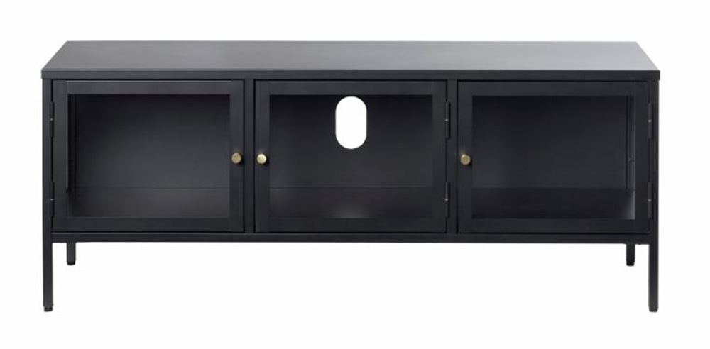 SELSEY Szafka RTV metalowa Zeins trzydrzwiowa czarna