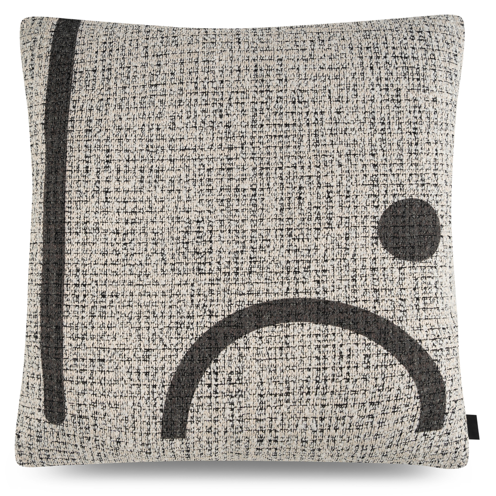 SELSEY Poszewka na poduszkę Malatele 45x45 cm beżowa plecionka z nadrukiem