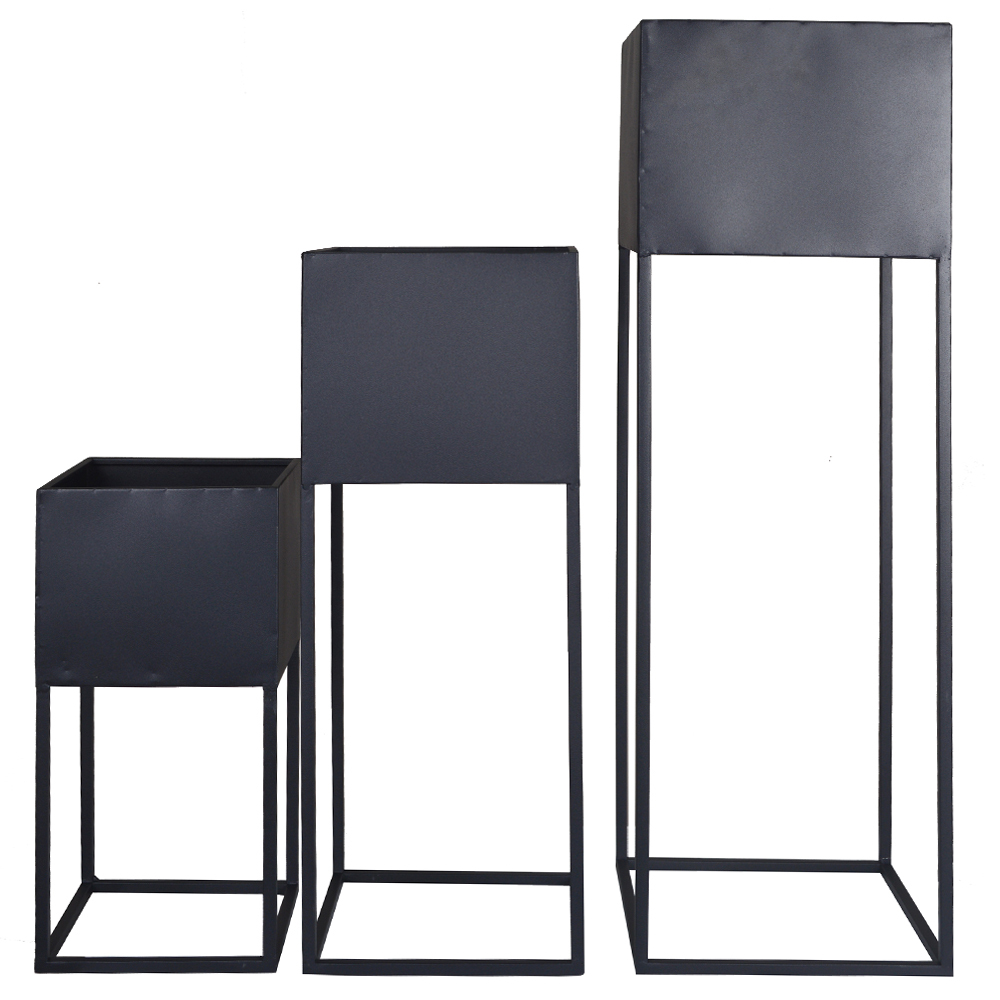 SELSEY Zestaw trzech doniczek Melawrapte czarne