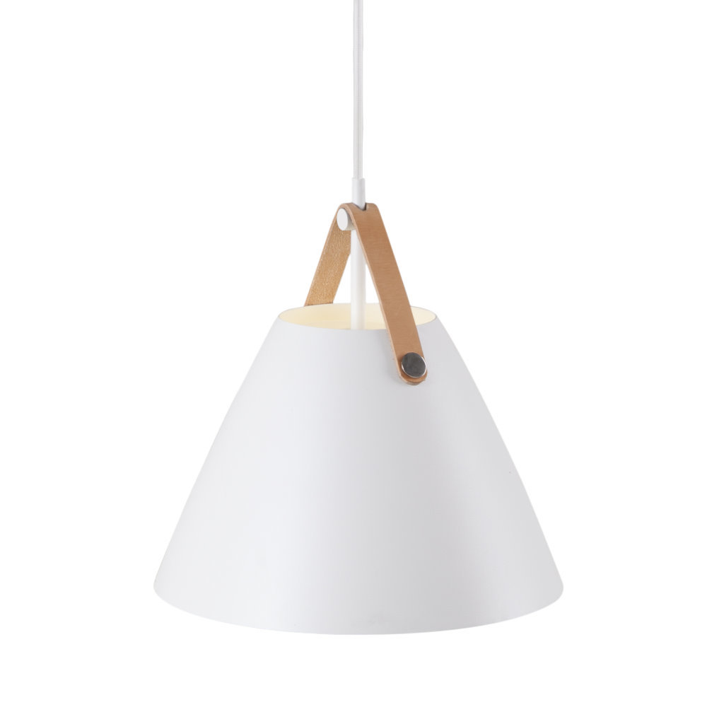 SELSEY Lampa wisząca Strap średnica 27 cm biały metalowy klosz