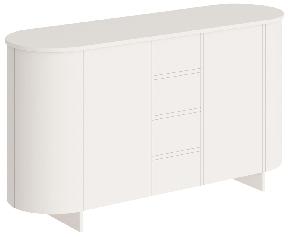 SELSEY Komoda dwudrzwiowa Reflicy z czterema szufladami 163 cm kaszmir mat