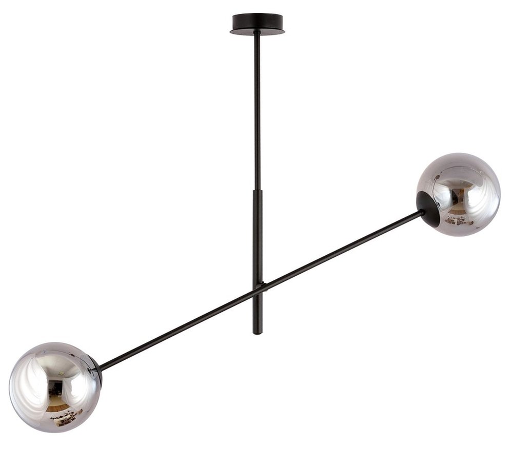 SELSEY Lampa sufitowa Linear czarna z grafitowymi kloszami x2