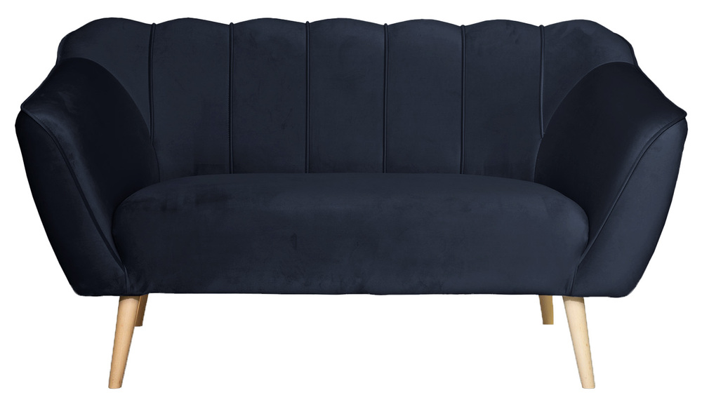 SELSEY Sofa dwuosobowa Malibu granatowa welur