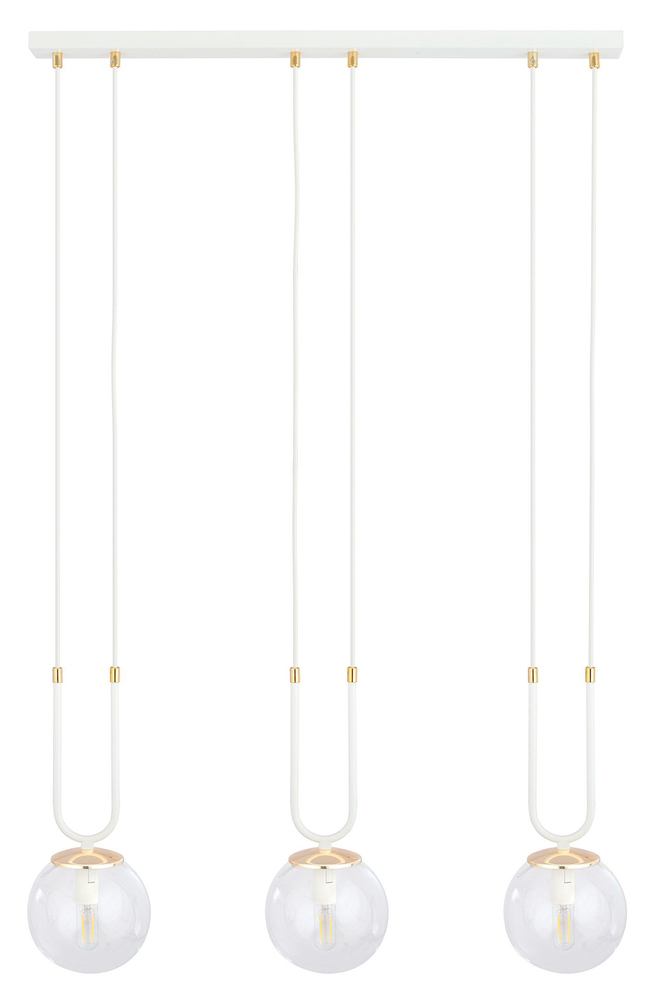 SELSEY Lampa wisząca Greerlan biało-transparentna x3