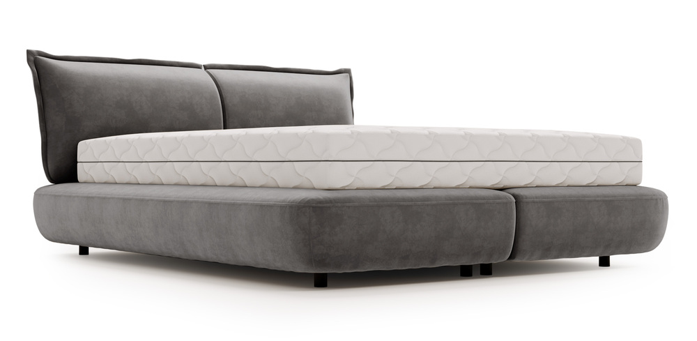 SELSEY Łóżko tapicerowane 140x200 cm Borbela ciemnoszare łatwoczyszczące