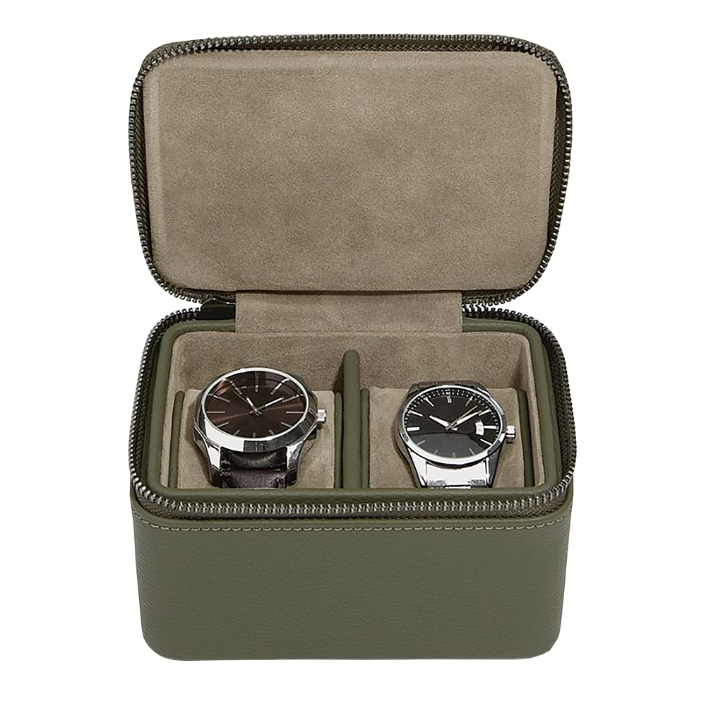 SELSEY Organizer na biżuterię Pebble Large Travel Watch Box oliwkowy