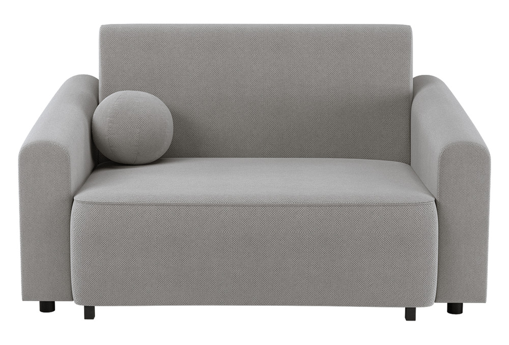 SELSEY Kanapa rozkładana dwuosobowa Stevio 150 cm z pojemnikiem szara szenil hydrofobowy