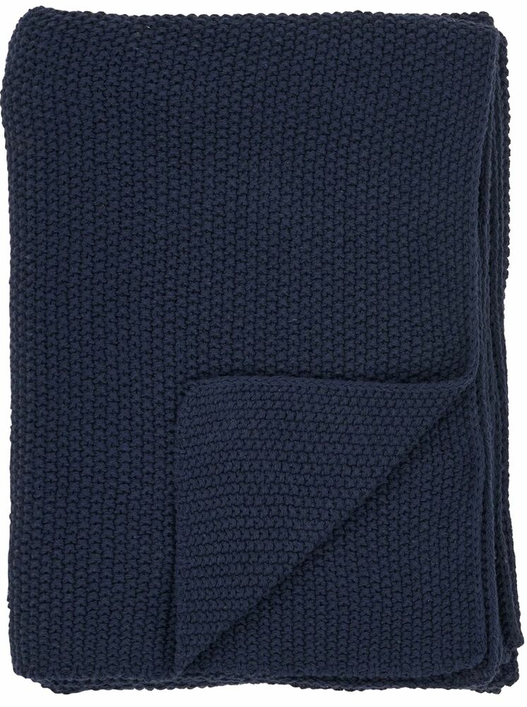 SELSEY Narzuta na łóżko Santos 130x170 cm bawełniana granatowa