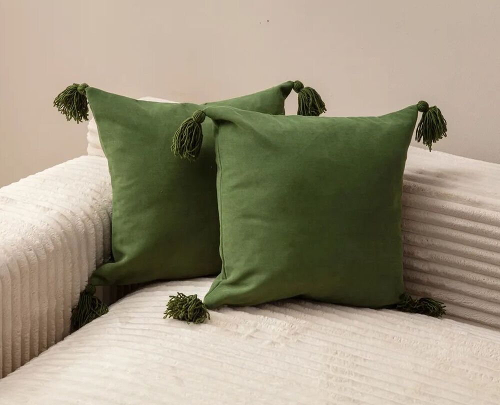 SELSEY Zestaw dwóch poszewek na poduszki Puskul 43x43 cm zielone