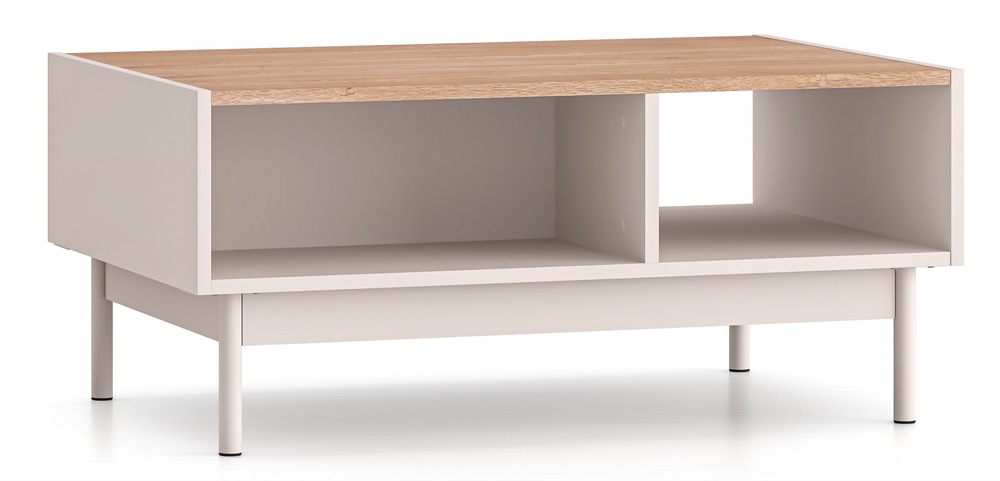 SELSEY Stolik kawowy Dunea z wnękami 90x60 cm kaszmir/dąb