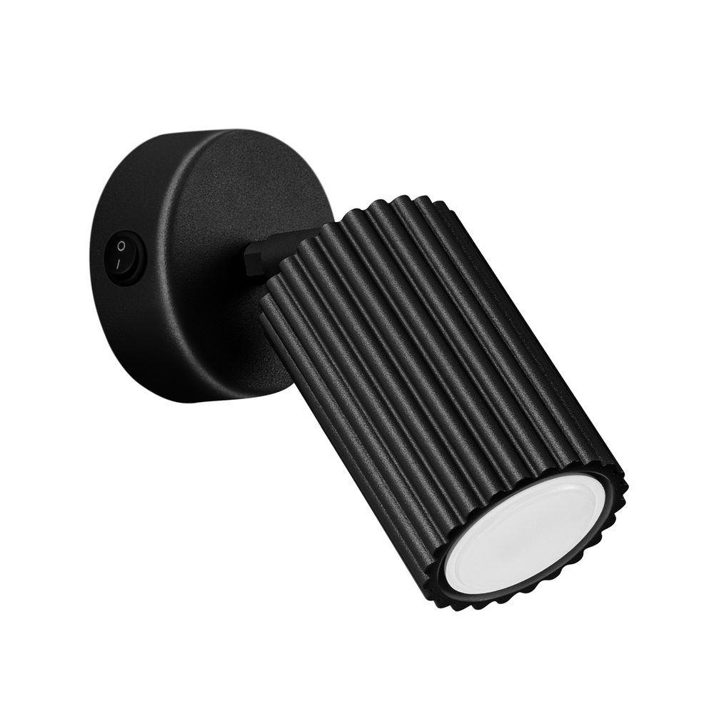 SELSEY Kinkiet Karbon czarny z włącznikiem