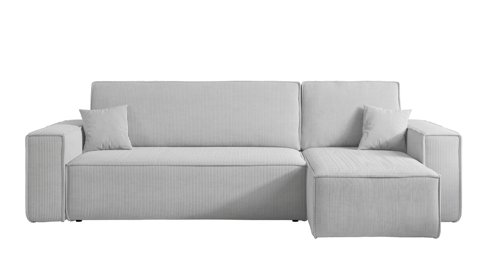 SELSEY Narożnik z funkcją spania Scarlo L-kształtny z pojemnikiem uniwersalny jasnoszary sztruks