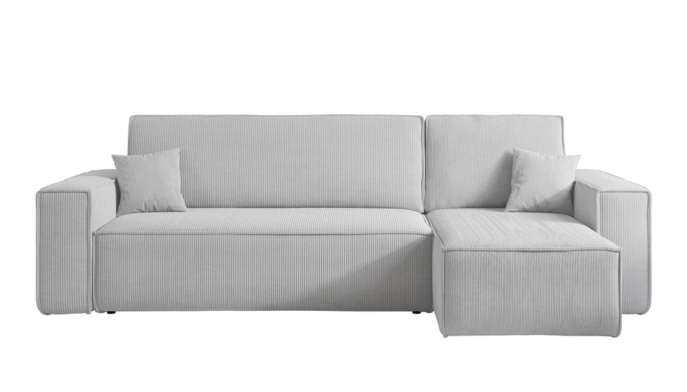 SELSEY Narożnik z funkcją spania Scarlo L-kształtny z pojemnikiem uniwersalny jasnoszary sztruks