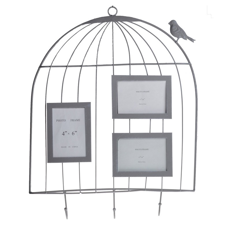 SELSEY Wieszak na ścianę Cage z ramkami na zdjęcia