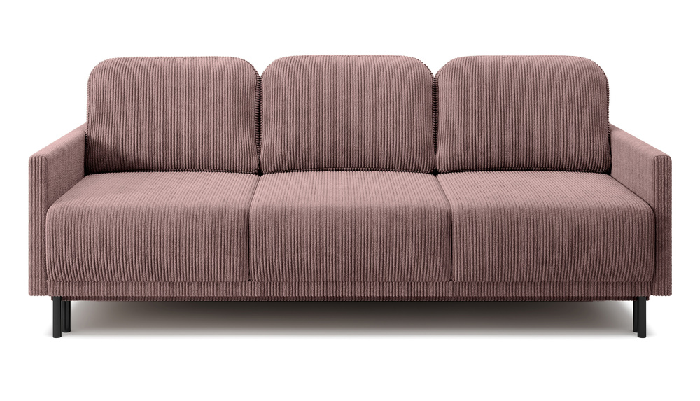 SELSEY Kanapa rozkładana trzyosobowa Hamiel z pojemnikiem liliowa sztruks