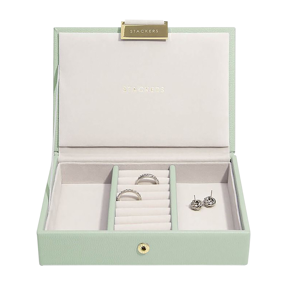 SELSEY Szkatułka na biżuterię Pebble Mini Jewellery Box zieleń szałwi