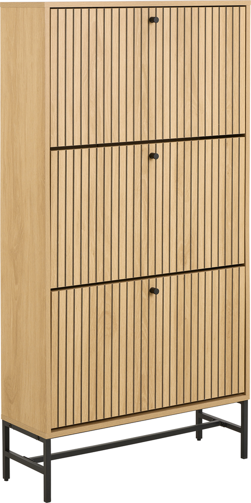 SELSEY Szafka na buty Pously z trzema przegrodami 71,6 cm dąb naturalny