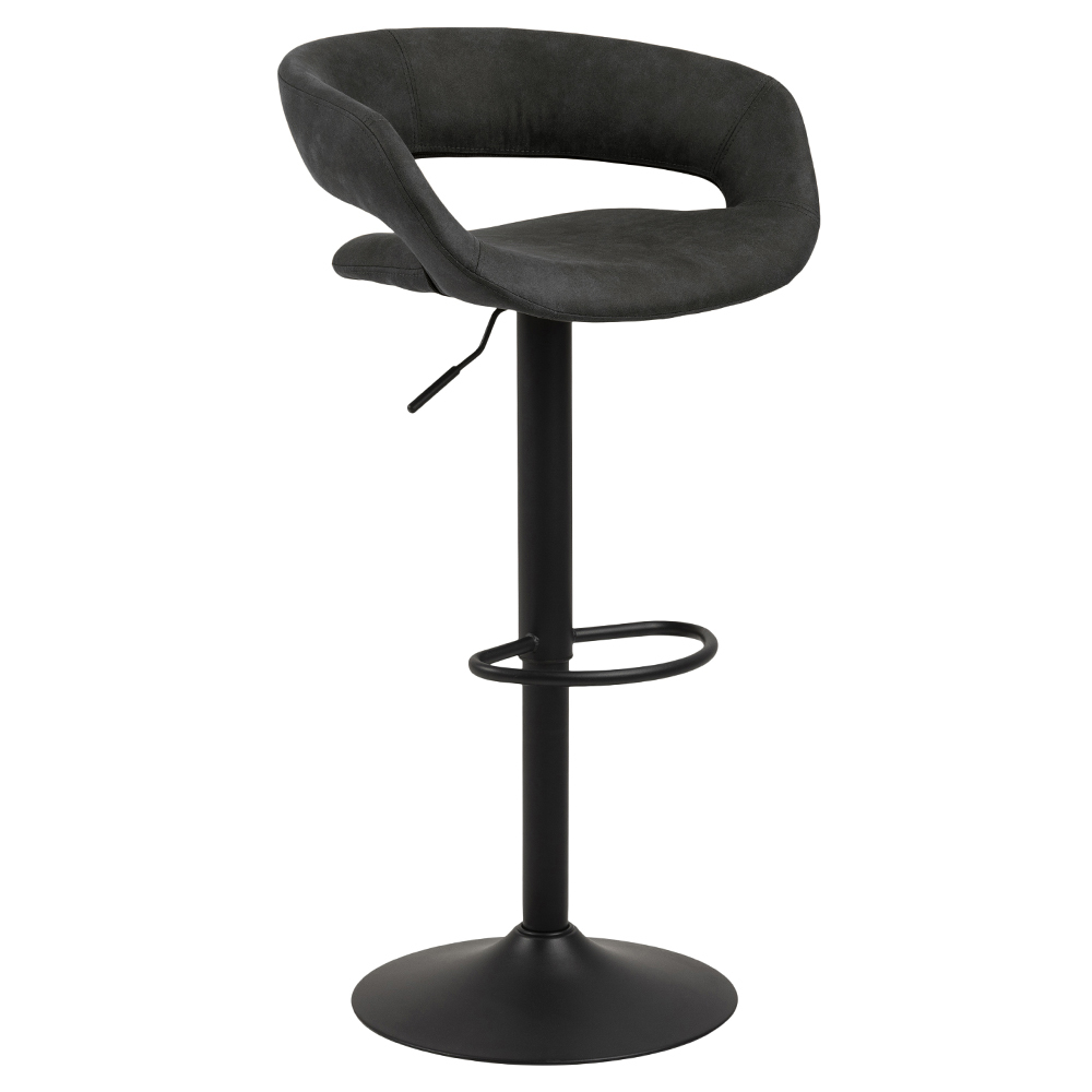 SELSEY Hoker tapicerowany Hannah antracytowy na czarnej nodze