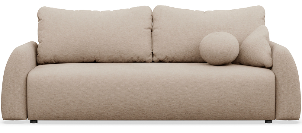 SELSEY Kanapa rozkładana trzyosobowa Nubelle z pojemnikiem beżowa szenil hydrofobowy