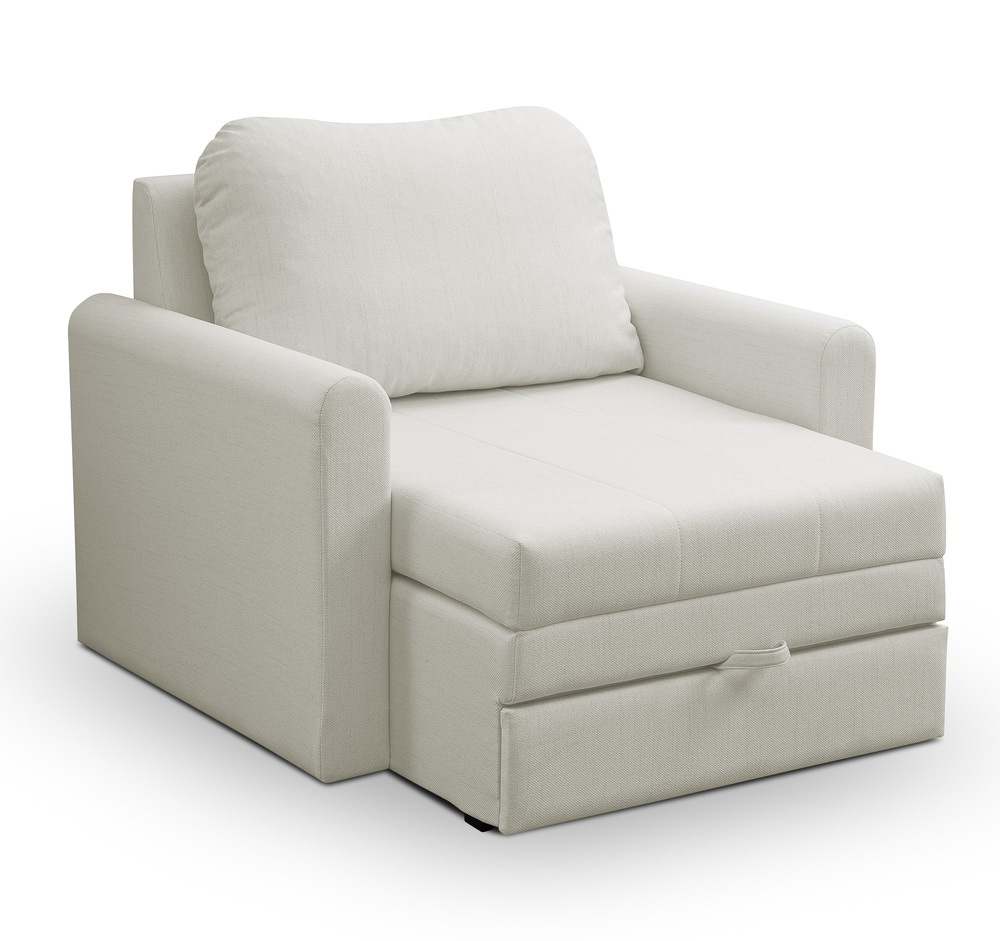 SELSEY Fotel rozkładany Dejano kremowy plecionka