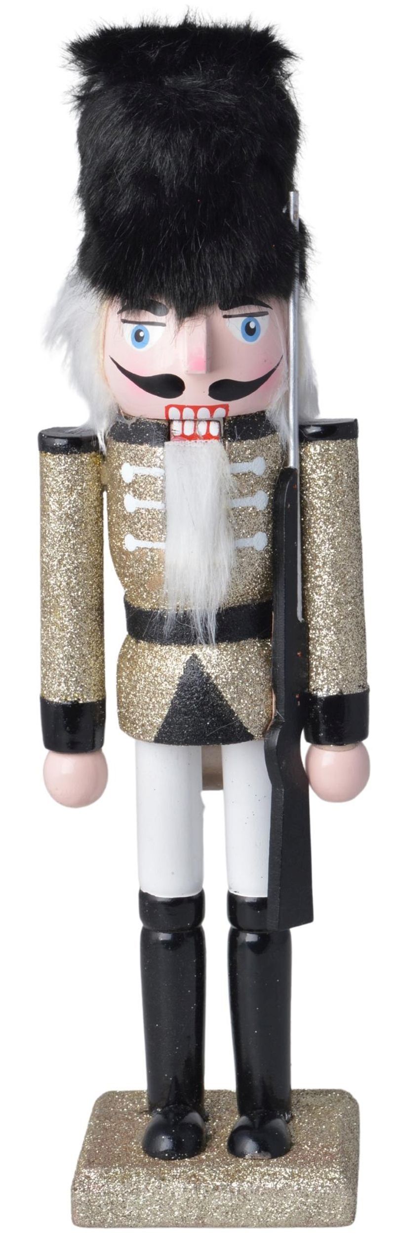 SELSEY Figurka świąteczna Dziadek do orzechów drewniany złoto-czarny