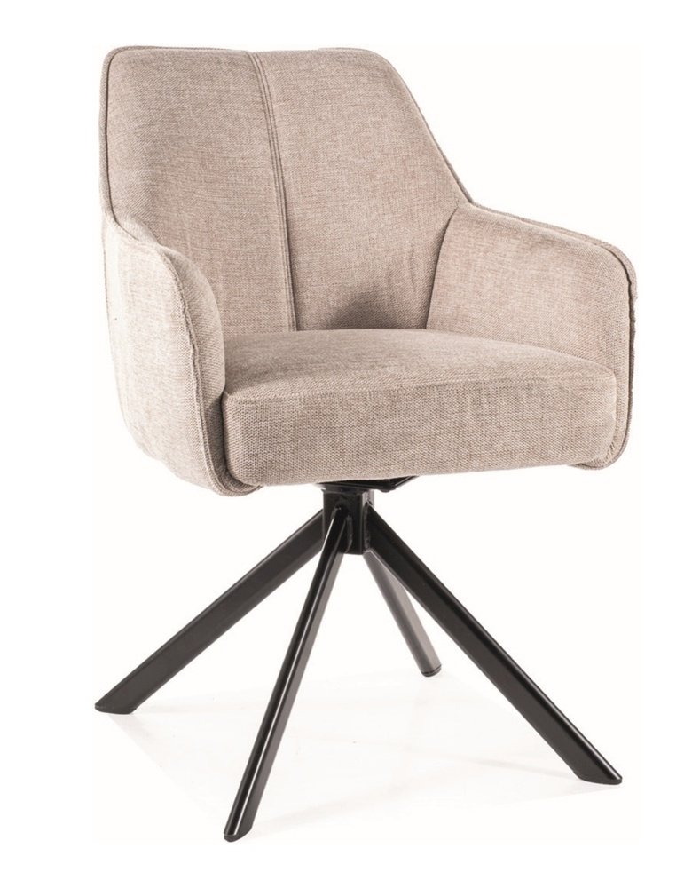 SELSEY Krzesło tapicerowane Apsile z podłokietnikami beżowe