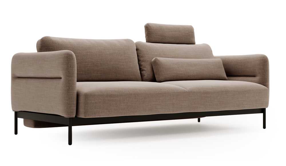 SELSEY Kanapa rozkładana trzyosobowa Solianero jasnobrązowa plecionka