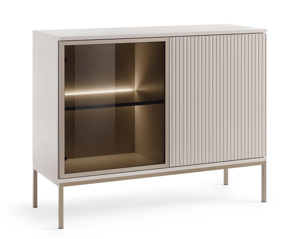 SELSEY Komoda Tosena dwudrzwiowa z oświetleniem LED 104 cm Kaszmir