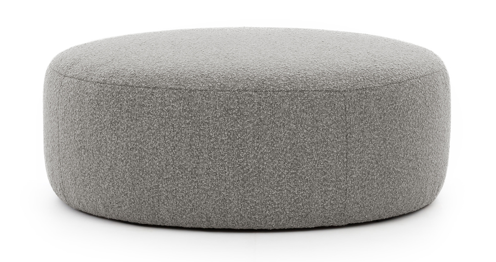 SELSEY Pufa Castellina okrągła 108 cm ciemnoszara w tkaninie boucle