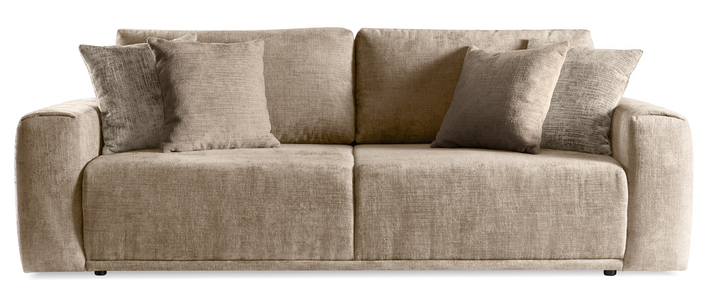 SELSEY Kanapa rozkładana trzyosobowa Alcamo z pojemnikiem beżowa szenil