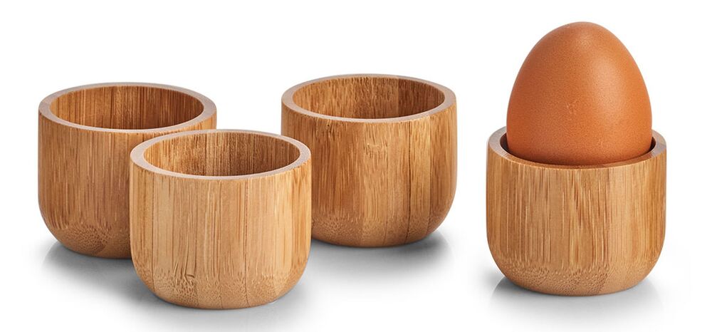 SELSEY Zestaw 4 kieliszków do jajek Vouarm bambus