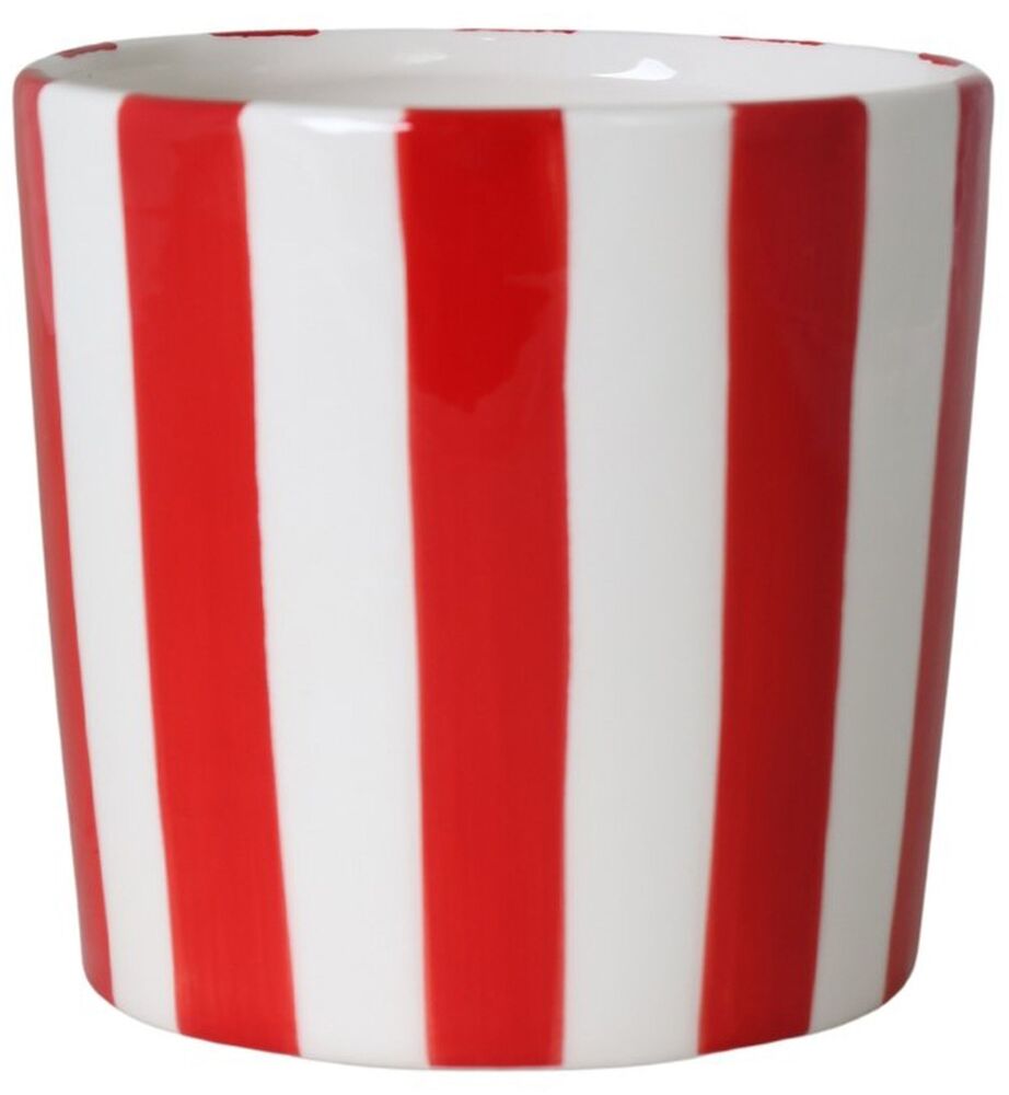 SELSEY Doniczka Archans ceramiczna 17 cm biało-czerwona