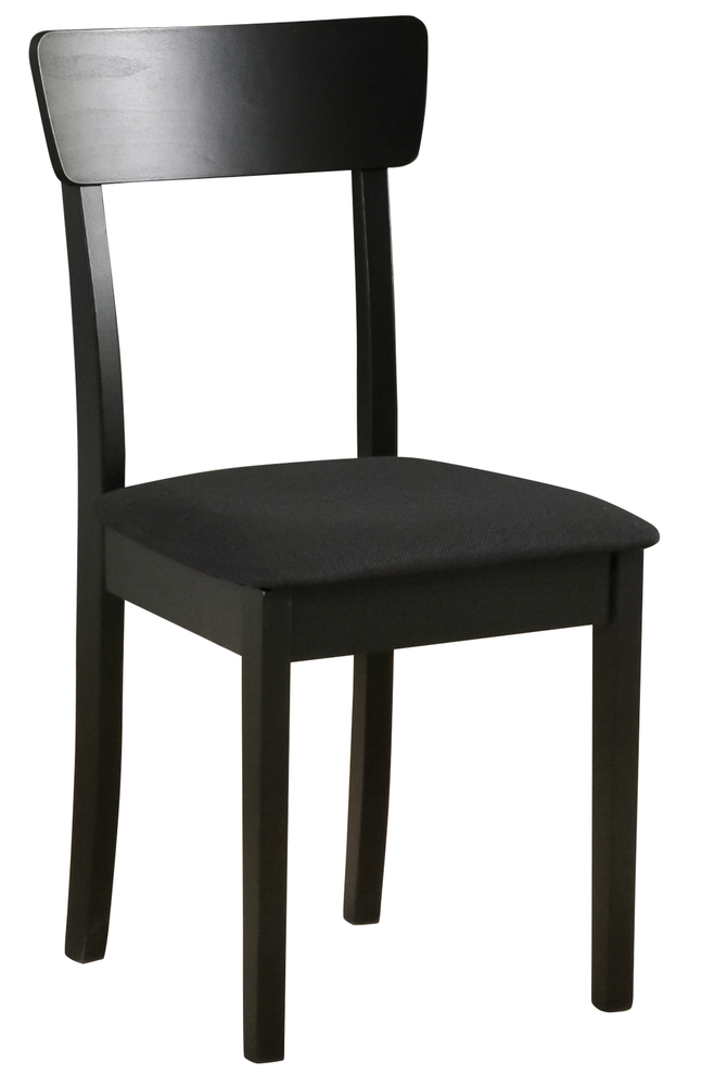 SELSEY Krzesło drewniane do jadalni tapicerowane Wehron czarne