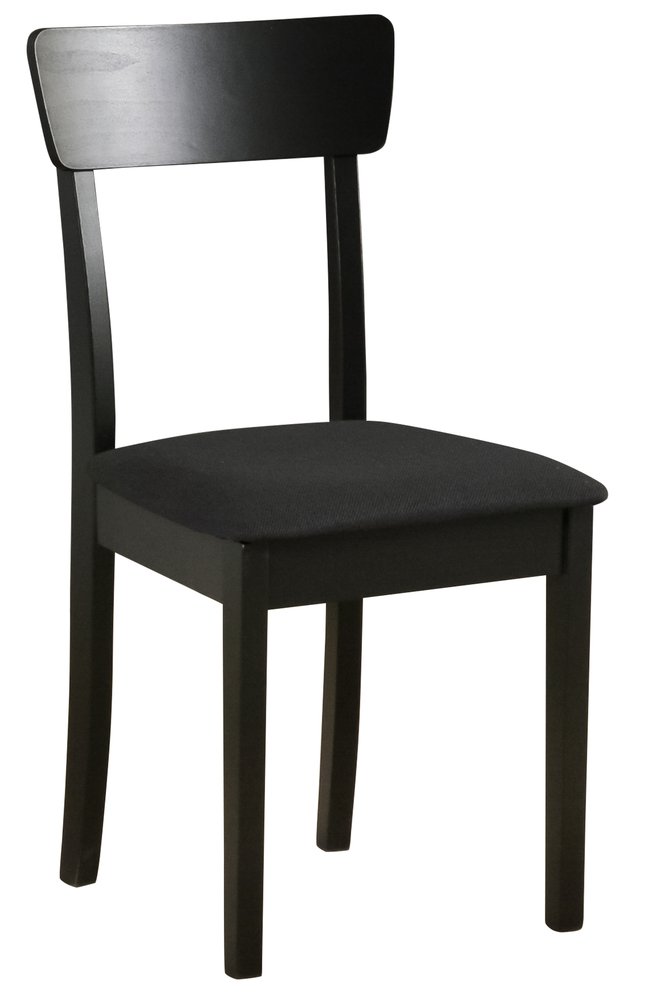 SELSEY Krzesło drewniane do jadalni tapicerowane Wehron czarne