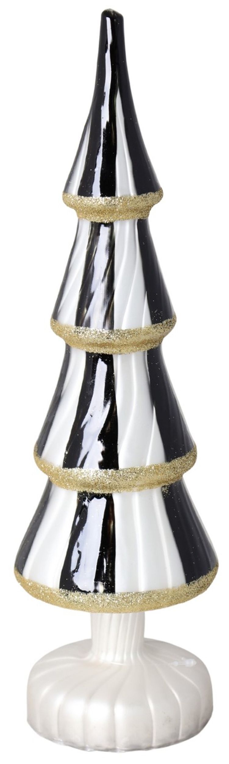 SELSEY Dekoracja świąteczna Barves szklana choinka czarno-biała